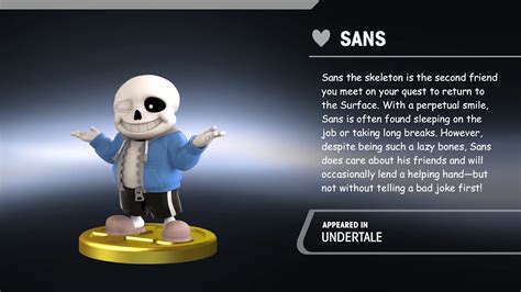 Video Sans From Undertale Has Been Smashified Into A Trophy My
