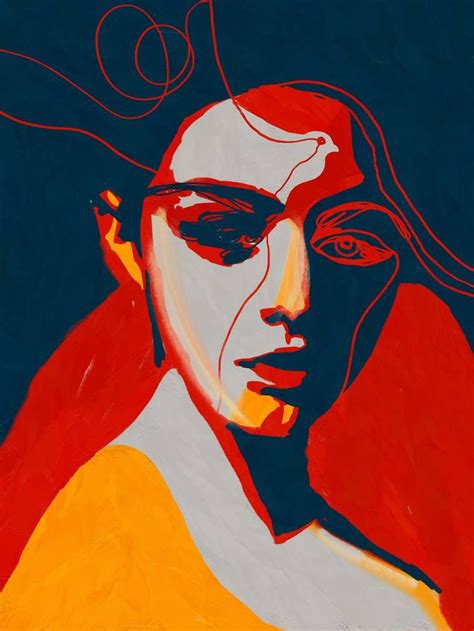An Abstract Painting Of A Womans Face