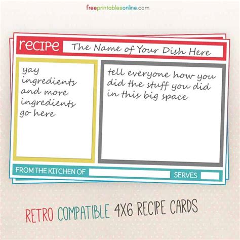 Maybe you would like to learn more about one of these? Retro Compatible Blank Recipe Cards | Free Printables Online
