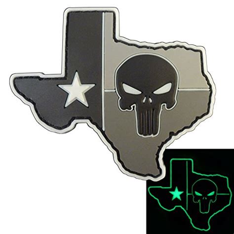 Glow Dark Acu Punisher Texas Lone Star Devgru Pvc Rubber Morale Velcro