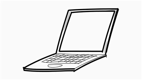 Laptop Computer Line Drawing Illustration Animation With Transparent
