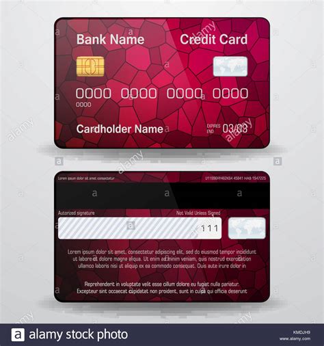 Detailed Realistic Vector Credit Card Front And Back Side Money