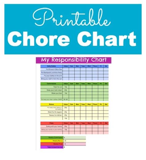 Free Printable Chore Charts For Kids Viva Veltoro 40 Off
