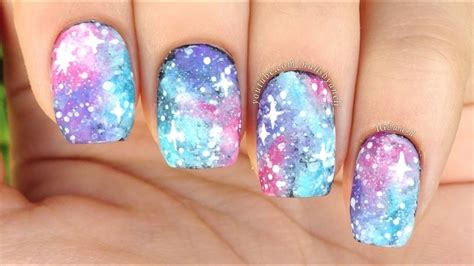 Nail Art Tutorial Easy Pastel Galaxy Print Perfect For Beginners