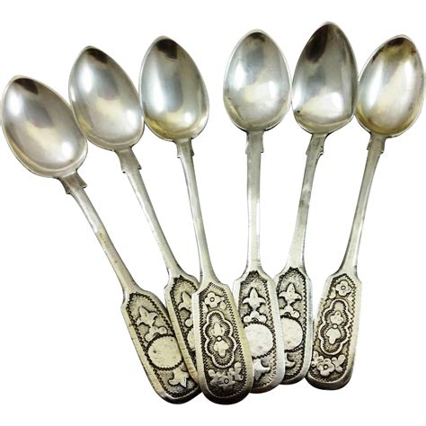Set Of Six Russian 875 Silver Spoons With Buildings From Sterlingisland On Ruby Lane