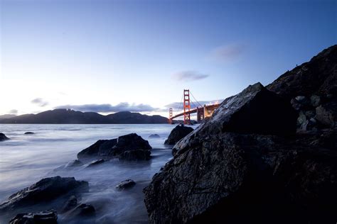 3840x2560 Coast Golden Gate Bridge Mountains Nature Ocean Rocks