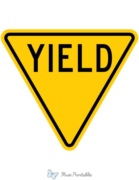 Printable Yellow Yield Sign