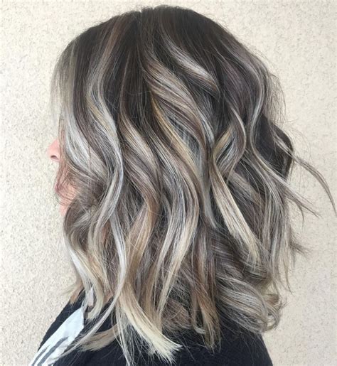 Ideas Of Gray And Silver Highlights On Brown Hair Dark Hair With Highlights Brown Blonde