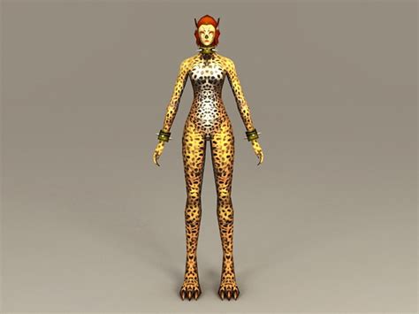 Leopard Woman 3d Model 3ds Max Files Free Download Modeling 36617 On