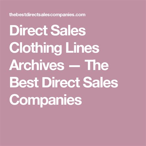 Direct Sales Clothing Lines Archives — The Best Direct Sales Compani