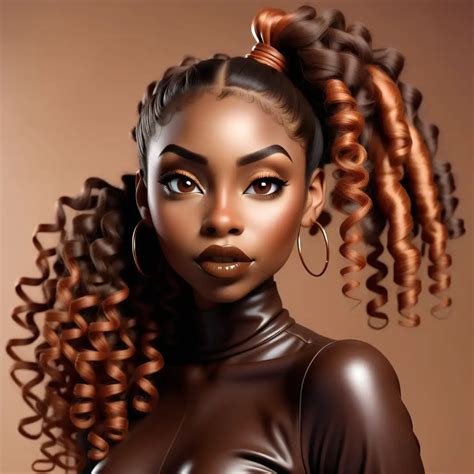 Stunning Dark Brown Skin Black Woman In Chic Chocolate Brown Ensemble Muse Ai