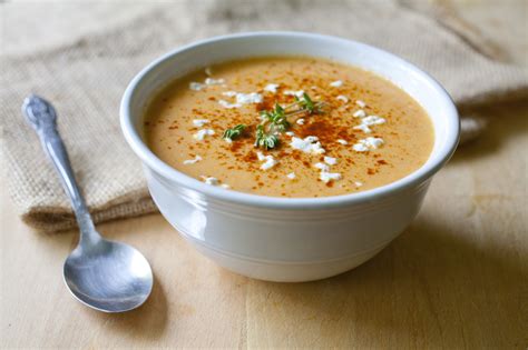 The recipe was described as north african soup and if you can't find harissa, follow this instructable for how you can throw your own together! Cauliflower and Roasted Red Pepper Soup with Goat Cheese ...