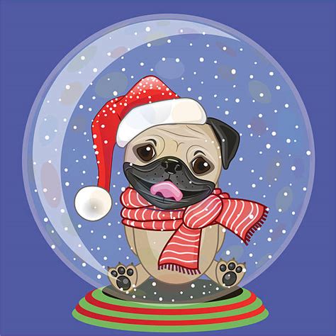 Download Best Pug Christmas Illustrations, Royalty-Free Vector ...