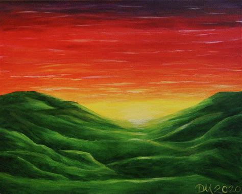 Sunset In The Hills Painting By Diana Matlock Pixels
