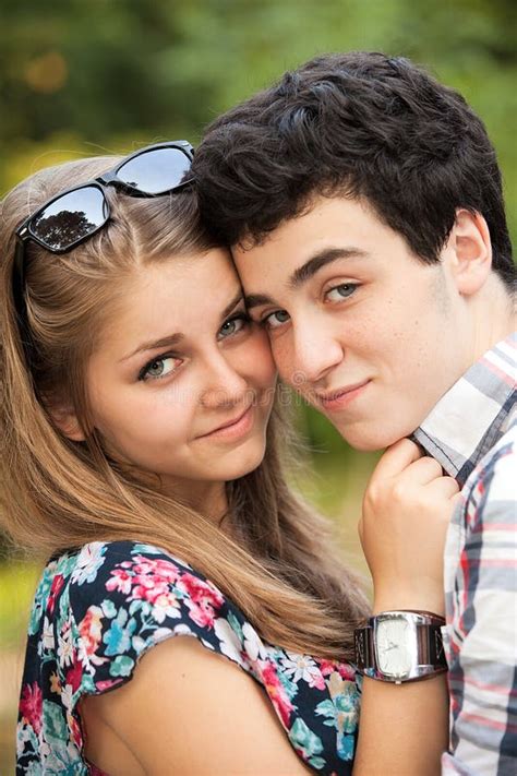 Portrait Happy Young Teenage Couple Stock Photo Image 20493700
