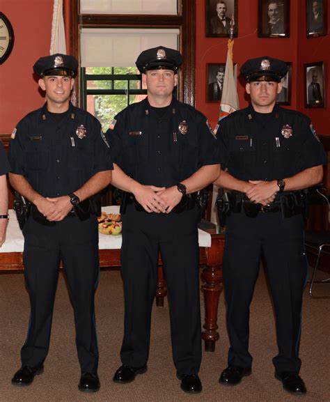 Three New Police Officers Sworn In By Town Clerk Two Others Promoted