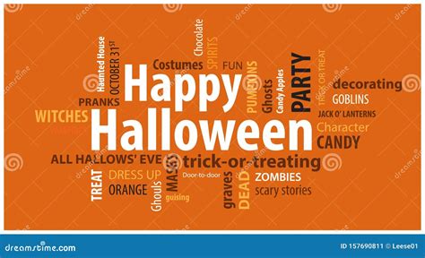 Happy Halloween Word Cloud Stock Vector Illustration Of October