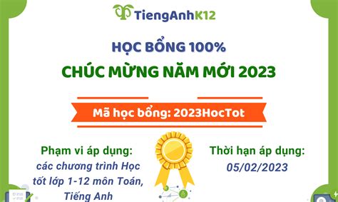 Tienganhk12 Tặng Học Bổng 100 Các Chương Trình Học Tốt Toán Tiếng Anh