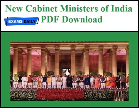 Explore more on new cabinet. New Cabinet Ministers of India 2019 - PDF Download