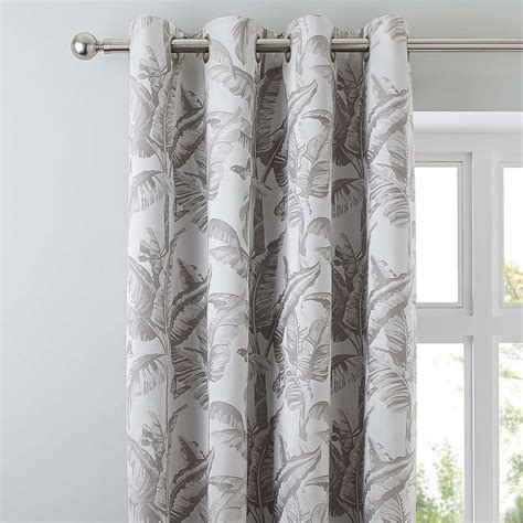 Palm Spring Grey Lined Eyelet Curtains | Dunelm | Grey eyelet curtains
