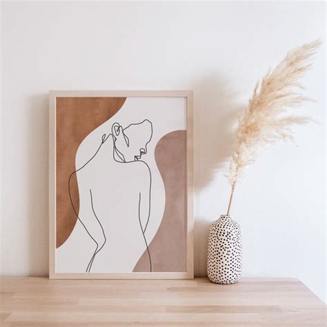 Line Art Framed Art Print Female Form Framed Nude Art Poster Wall Art