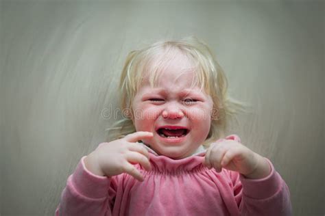 Sad Crying Baby Girl Child In Pain Kid Stress Stock Image Image Of