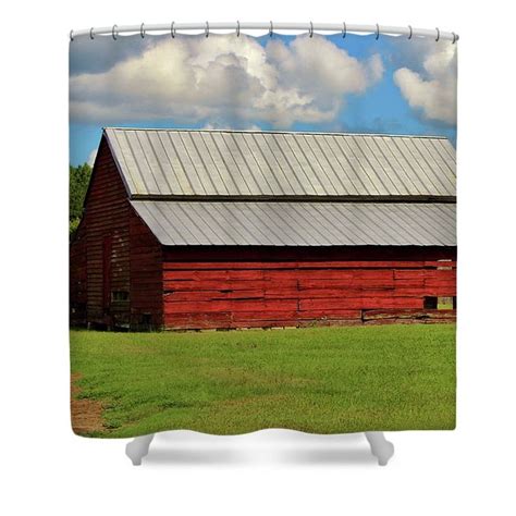 The Old Red Barn Shower Curtain By Cynthia Guinn Red Barn Curtains