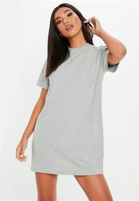 Missguided Gray Basic T Shirt Dress Shirt Dress T Shirt Dress
