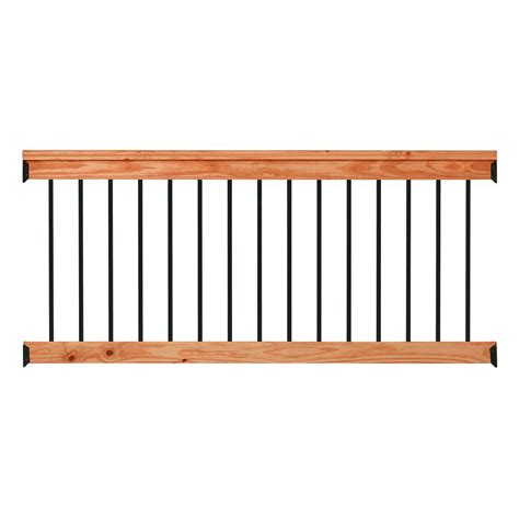 Built to last, the stanford aluminum railing provides superior strength and durability. DeckoRail 6 ft. Redwood Deck Rail Kit with Black Aluminum Balusters-244623 - The Home Depot