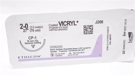 Ethicon J266 2 0 Coated Vicryl Stre Cp 1 36mm 12c Reverse Cutting 27