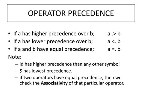 Ppt Operator Precedence Parsing Powerpoint Presentation Free