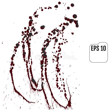 Set Of Realistic Vector Bloody Splatters Drop And Blob Of Blood Stock
