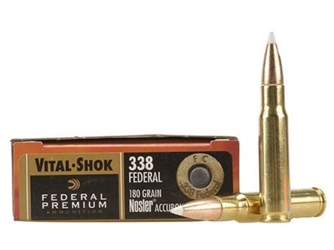 Federal Premium Vital Shok Ammo 338 Federal 180 Grain Nosler Accubond