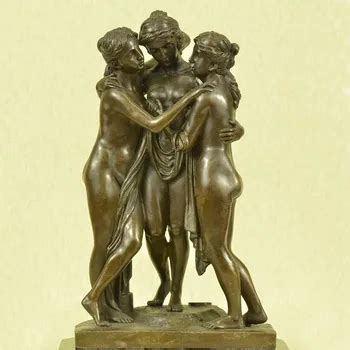 Female Figure Metal Sculpture Life Size The Three Graces Bronze Greek