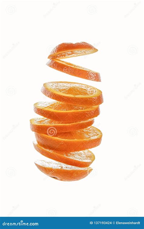 Oranges Peeled In Spiral Shape Isolated Stock Photo Image Of Fruit