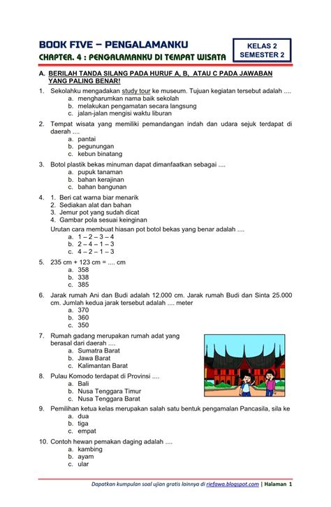 Soal Pkn Kelas Tema Subtema Homecare