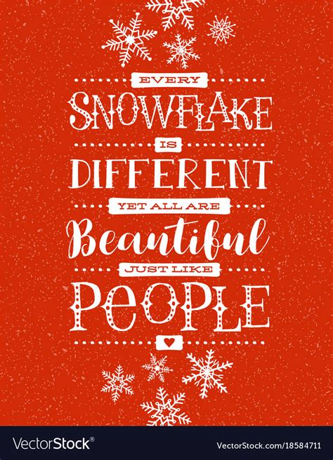 Hand Drawn Snowflakes And Inspiring Quote Vector Image