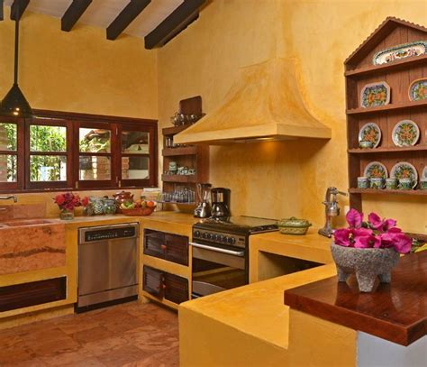 Get trade quality kitchen storage units, panels & doors priced low. Bright yellow Mexican kitchen | Mexican style kitchens