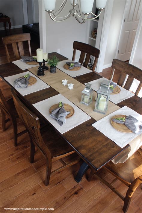 You don't need to use the holidays as an excuse to dress up your dining room table. Rustic Dining Room Tablescape - Inspiration Made Simple