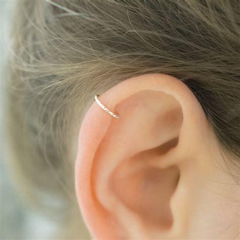 Helix Earring Cartilage Piercing 18g Diamond Cut Helix Hoop Etsy