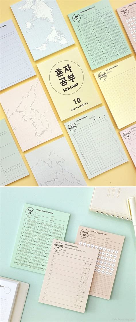 Study Sticky Notes Types Daily Checklist Colorful Etsy