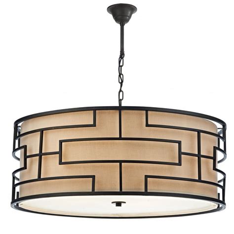 Buy ceiling lamp shades online! Large Art Deco Drum Pendant Ceiling Light, Bronze with ...