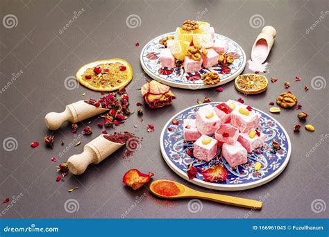 Eastern Sweets Traditional Turkish Delight Stock Image Image Of