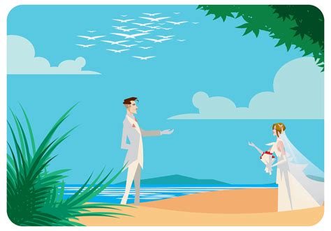 All wedding clip art images are transparent background and free to download. Romantic Beach Wedding Vector - Download Free Vectors ...