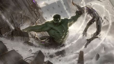 Download 1920x1080 Wallpaper Angry Hulk And Robots Avengers Age Of