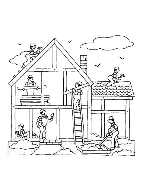 House Construction Coloring Pages Printable Sketch Coloring Page