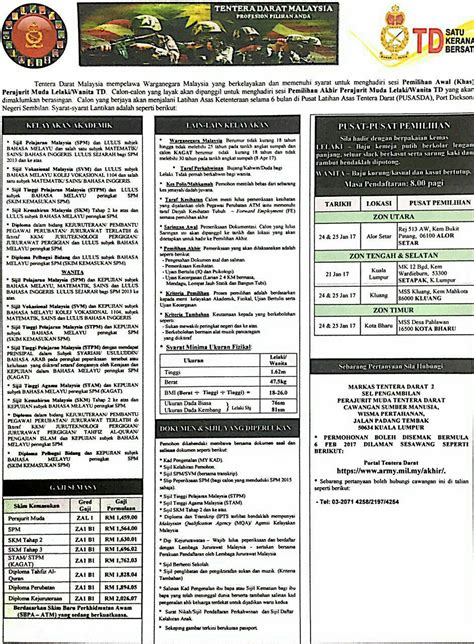 Bilakah tarikh pengambilan perajurit muda tldm sesi 221/20 dibuka? Syarat Kemasukan Tentera Darat Wanita