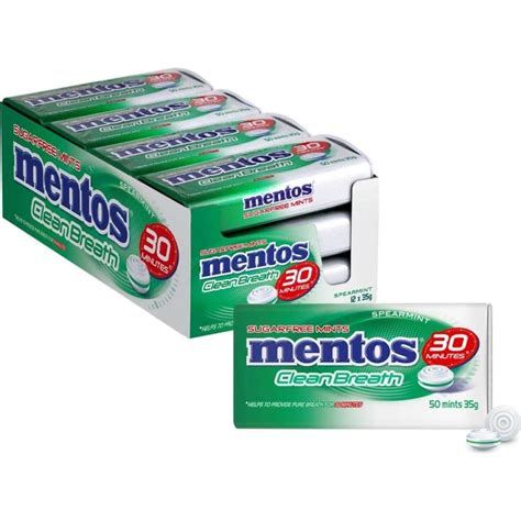 Mentos Clean Breath Mints Spearmint 12 Tins Woolworths