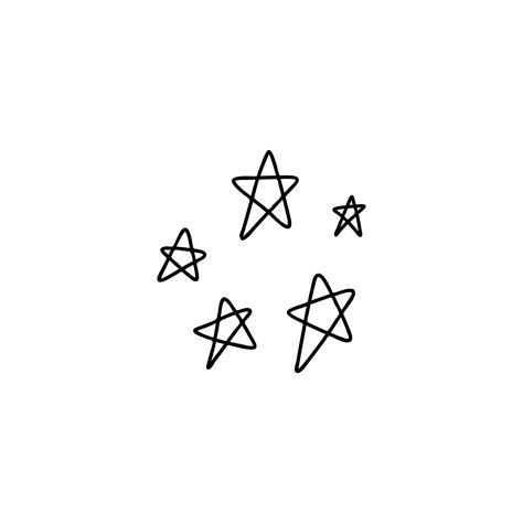Conjunto De Estrellas De Fideos De Cinco Puntas Dibujadas A Mano