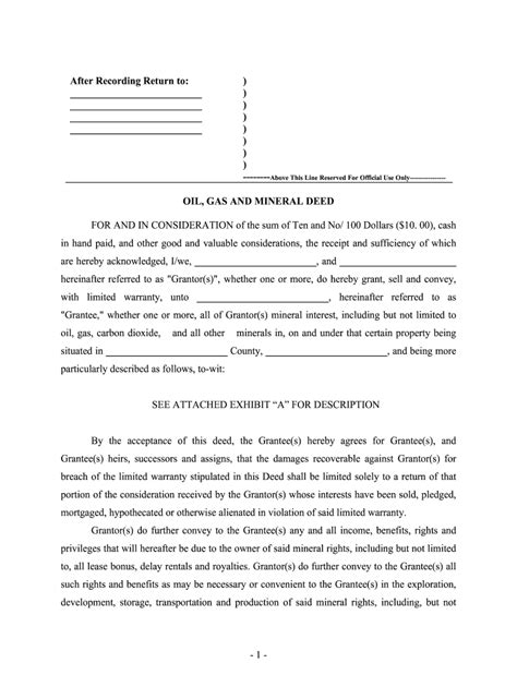 Mineral Deed Form Oklahoma Fill Out And Sign Printable Pdf Template